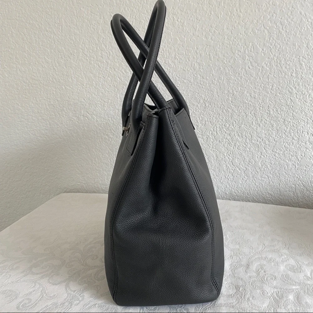 chanel black CC executive tote
